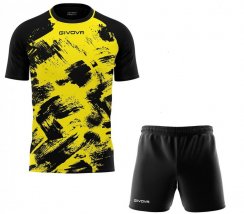 kompletní dres v barvě žlutá/černá 0710 s černými trenkami