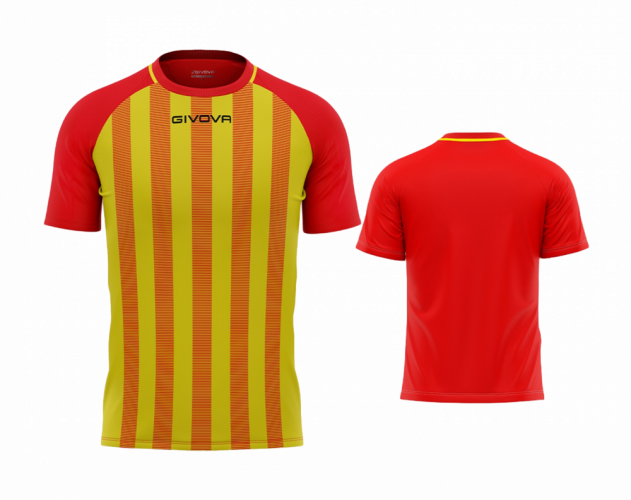 sada 15 fotbalových dresů givova Tratto - Barva dresu: červená/žlutá 1207, Velikost: XL