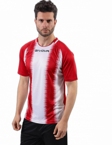 fotbalový dres givova Stripe - Barva dresu: červená/bílá 1203, Velikost: M