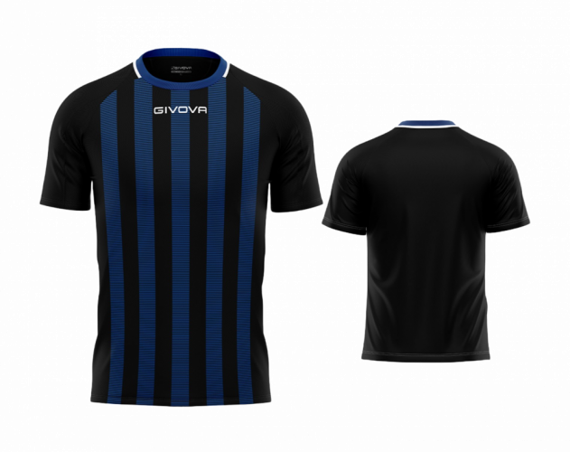 fotbalový dres givova Tratto - Barva dresu: černá/modrá 1002, Velikost: XS
