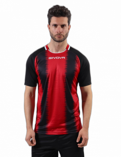 sada 15 fotbalových dresů givova Stripe - Barva dresu: červená/černá1210, Velikost: M