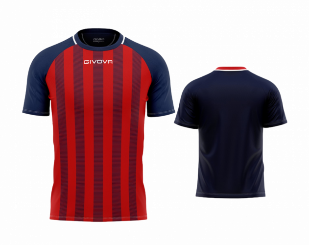 fotbalový dres givova Tratto - Barva dresu: tmavě modrá/červená 0412, Velikost: XL