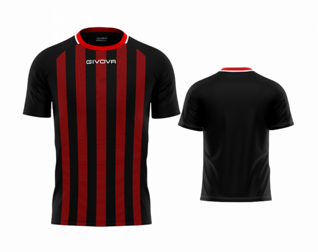sada 18 fotbalových dresů givova Tratto - Barva dresu: černá/červená 1012, Velikost: XS