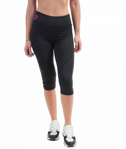 dámské 3/4 fitness legíny Donna - Barva: černá/bílá 1003, Velikost: S