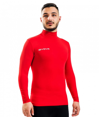 funkční tričko s vysokým límcem a dlouhým rukávem givova Corpus 3 - Barva: červená 0012, Velikost: XL