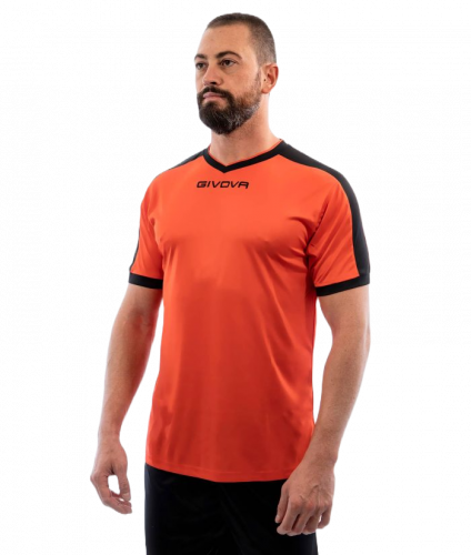 sada 15 fotbalových dresů givova Revolution - Barva dresu: oranžová/černá (kód 0110)